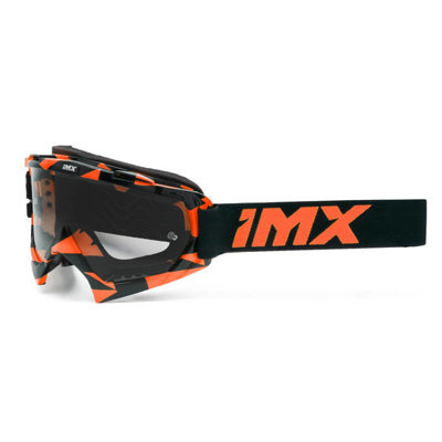 Gogle motocyklowe IMX Mud Graphic Orange Gloss/Black - Szyba Clear (1 Szyba W Zestawie)